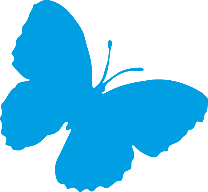 Silhouette de una mariposa de color azul