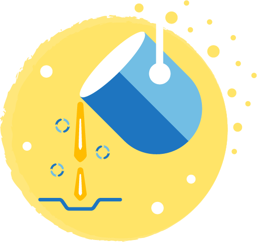 Ilustración de un reloj o contador con un fondo amarillo y salpicaduras, con manecillas y símbolos que representan la medición del tiempo.