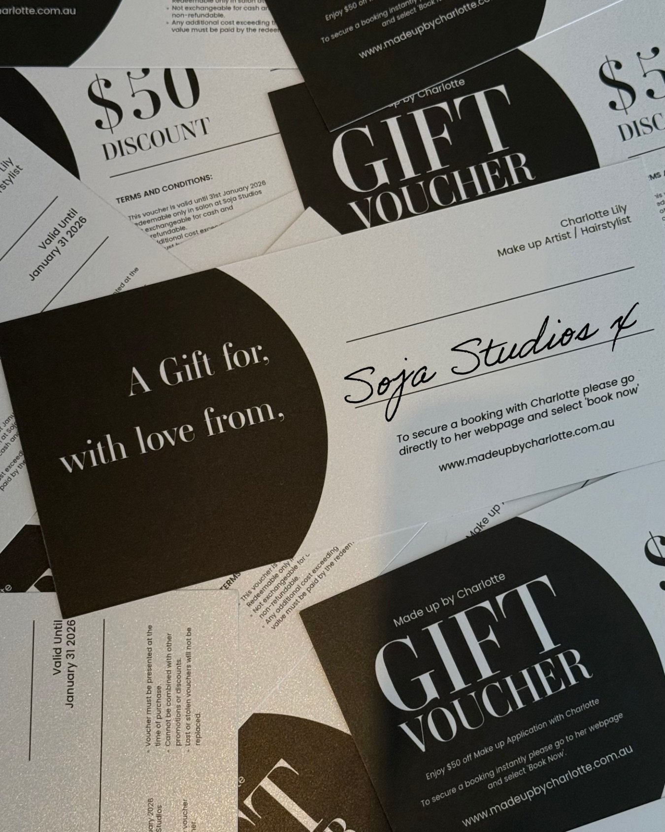 This festive season, all clients of @soja_studios will be gifted a $50 voucher for makeup application with @mua.charlottelily 🤍

We encourage you to secure your spot ASAP as December is booking out! This promo is available from now until the end of 