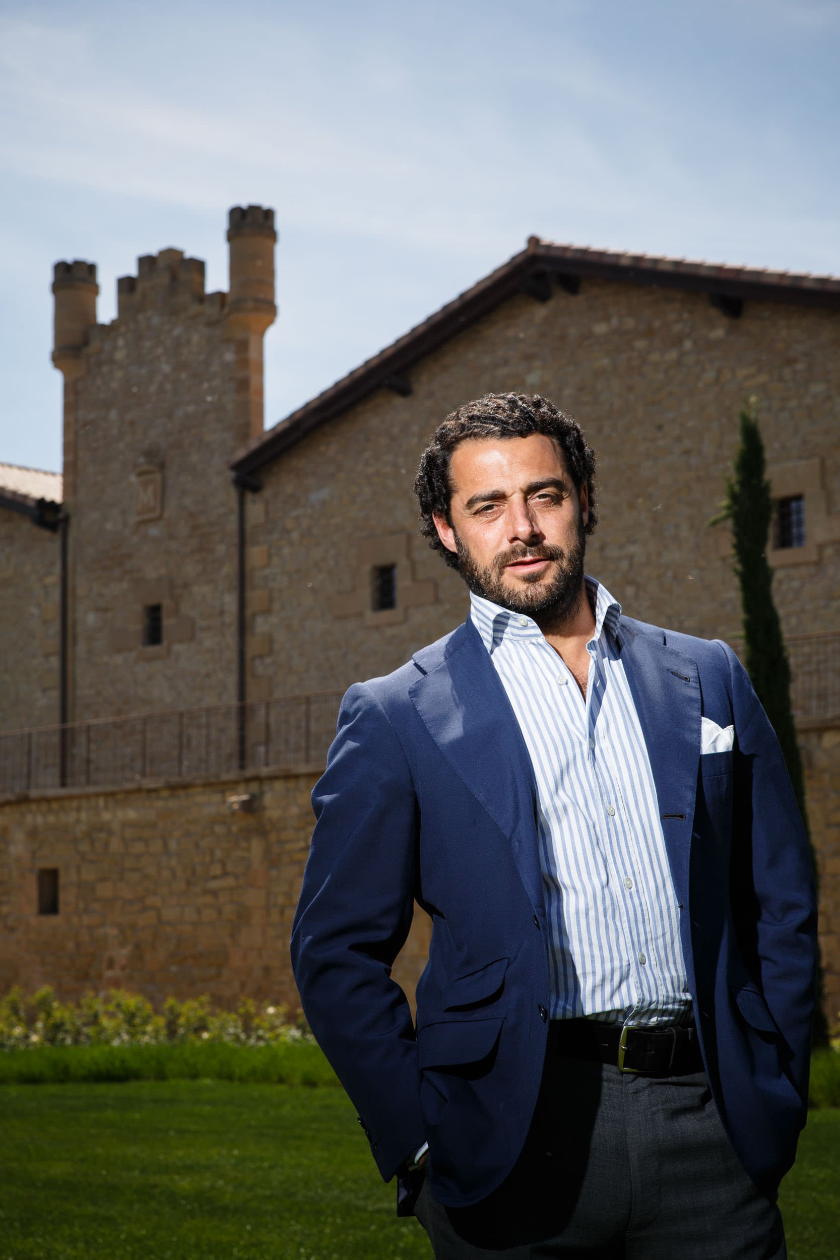 5/16/12 Vicente Dalmau Cebrián-Sagarriga, owner of Marqués de Murrieta Winery, in front of Castillo Ygay building, Finca Ygay, Logroño, La Rioja, Spain. Photo by James Sturcke Photography | sturcke.org 