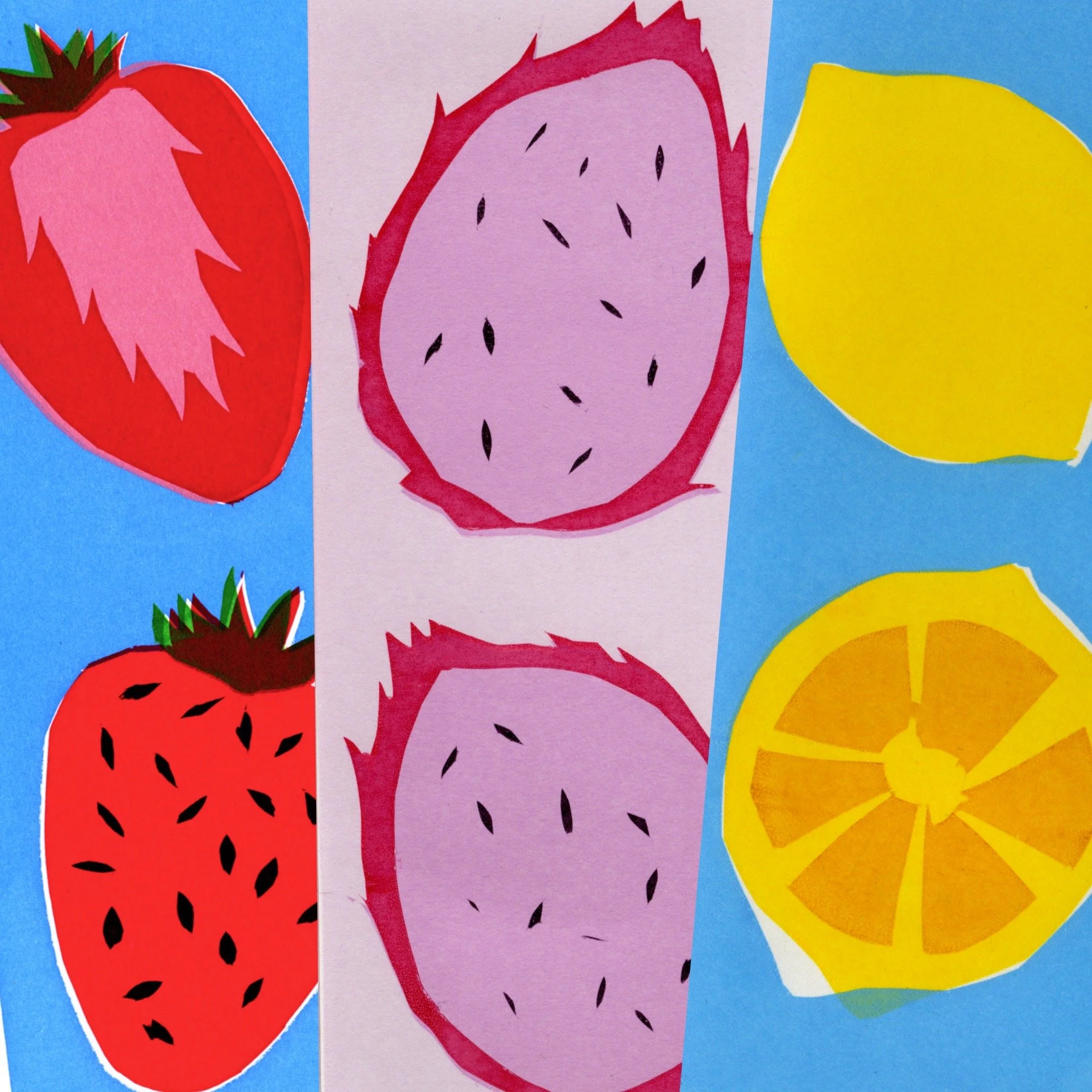 Fruit screen print series.