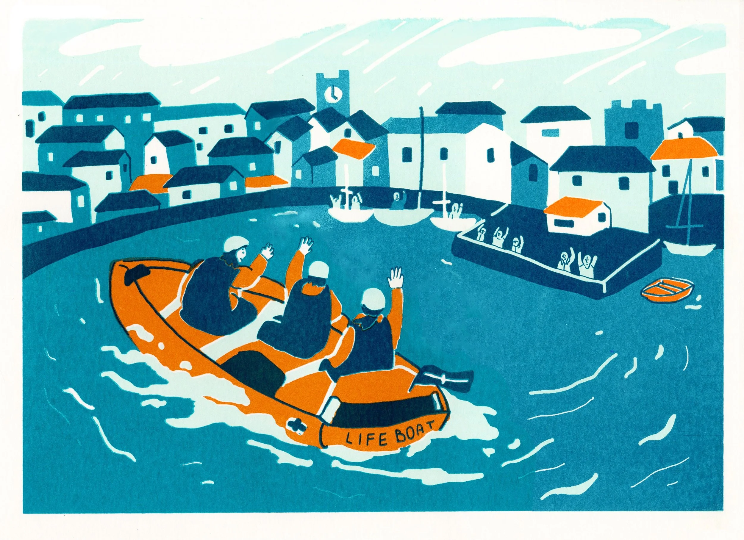 Screen Print celebrating community for the St Austell Printing Company 2024 calendar.