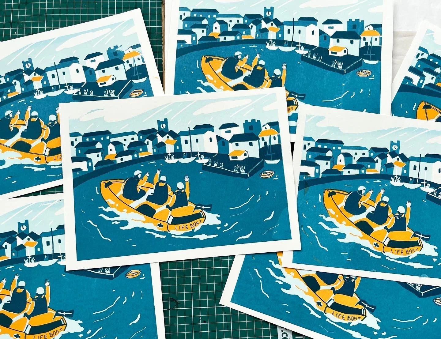 Original Screen Prints for an illustration for the 2024 St Austell Printing Company Calendar