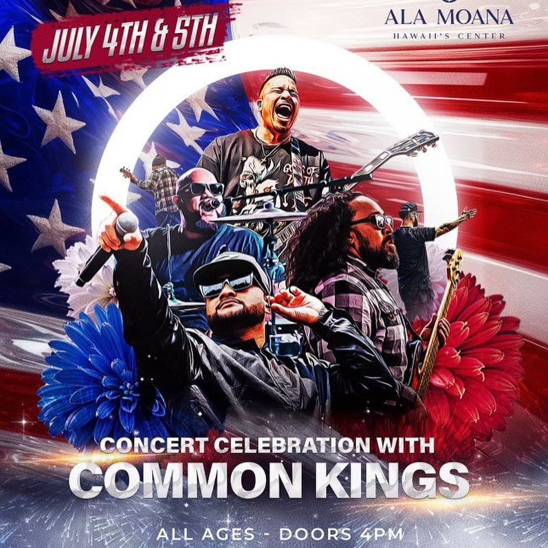 Oahu! Come get your Hawaiian Honeycones at the Common Kings 4th of July Concert Celebration on July 4th and 5th at the Ala Moana Shopping Center!