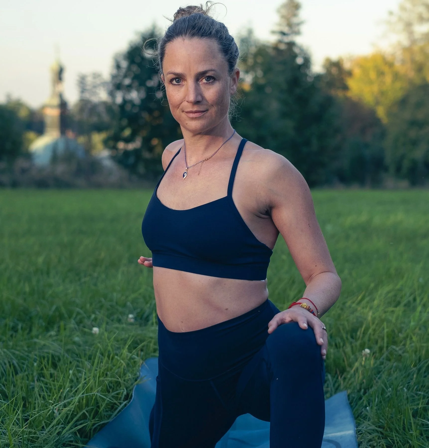 Photo of Kathrin from Munich, Germany diagnosed with ALK+ lung cancer age 44. She had never smoked and was a fitness professional and mother to young son. Oncogene lung cancers affect people like Kathrin with no risk factors or history of tobacco.
