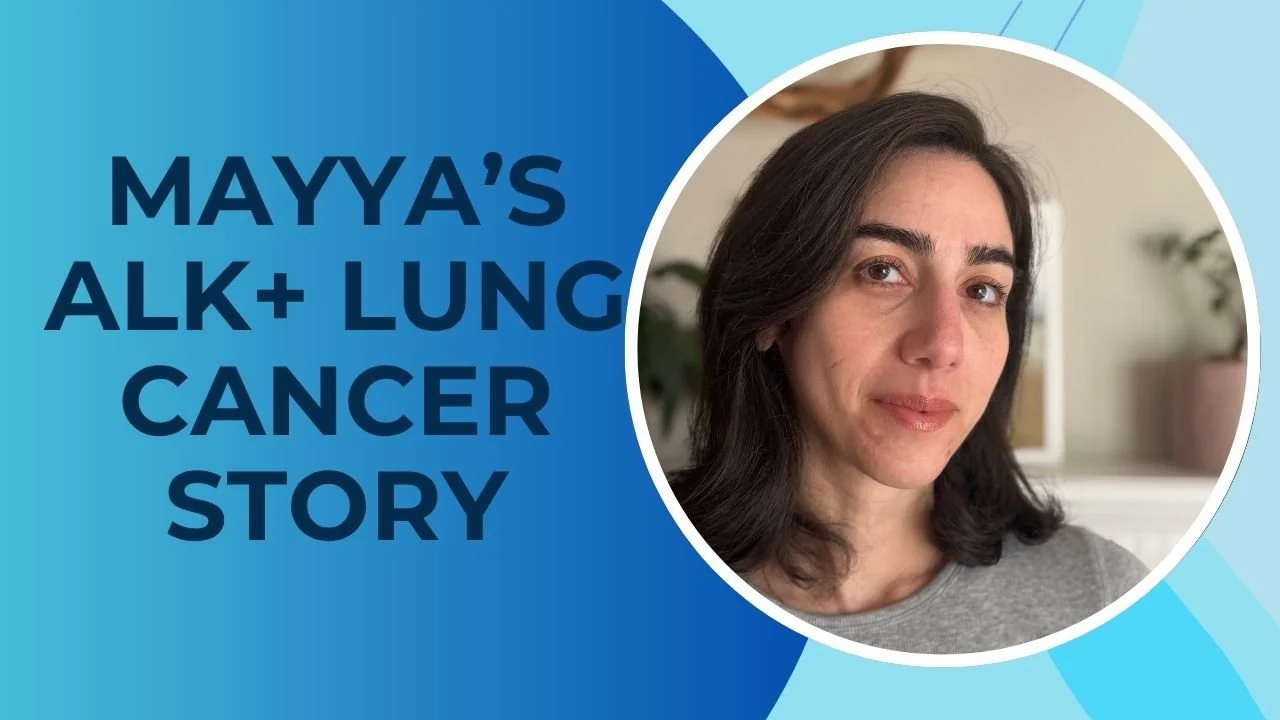 Close up photo of a beautiful and young 38 year old Mayya, who was diagnosed with stage 4 ALK+ lung cancer months after delivering her second baby.