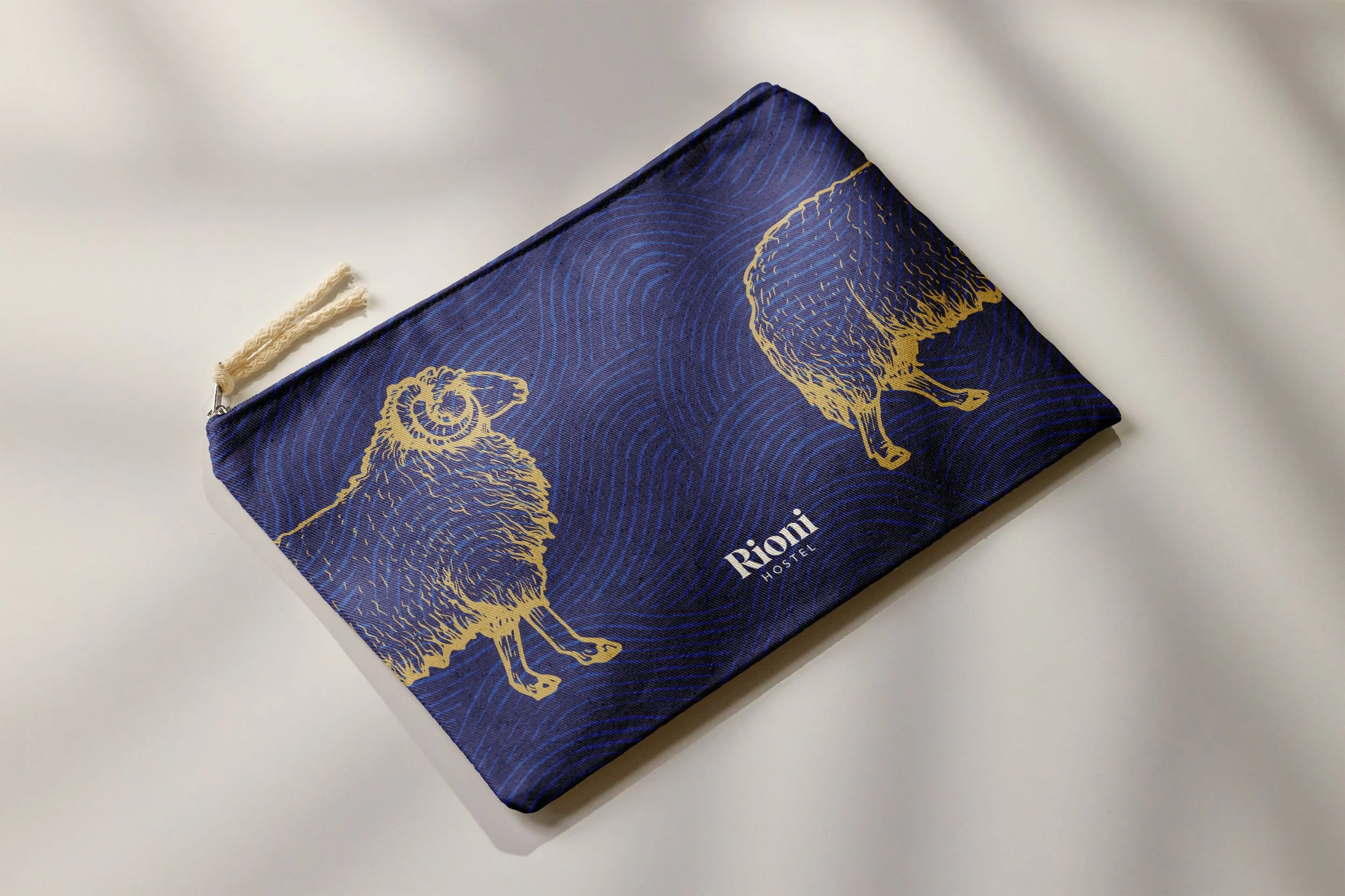 Branded toiletries bag for Rioni Hostel