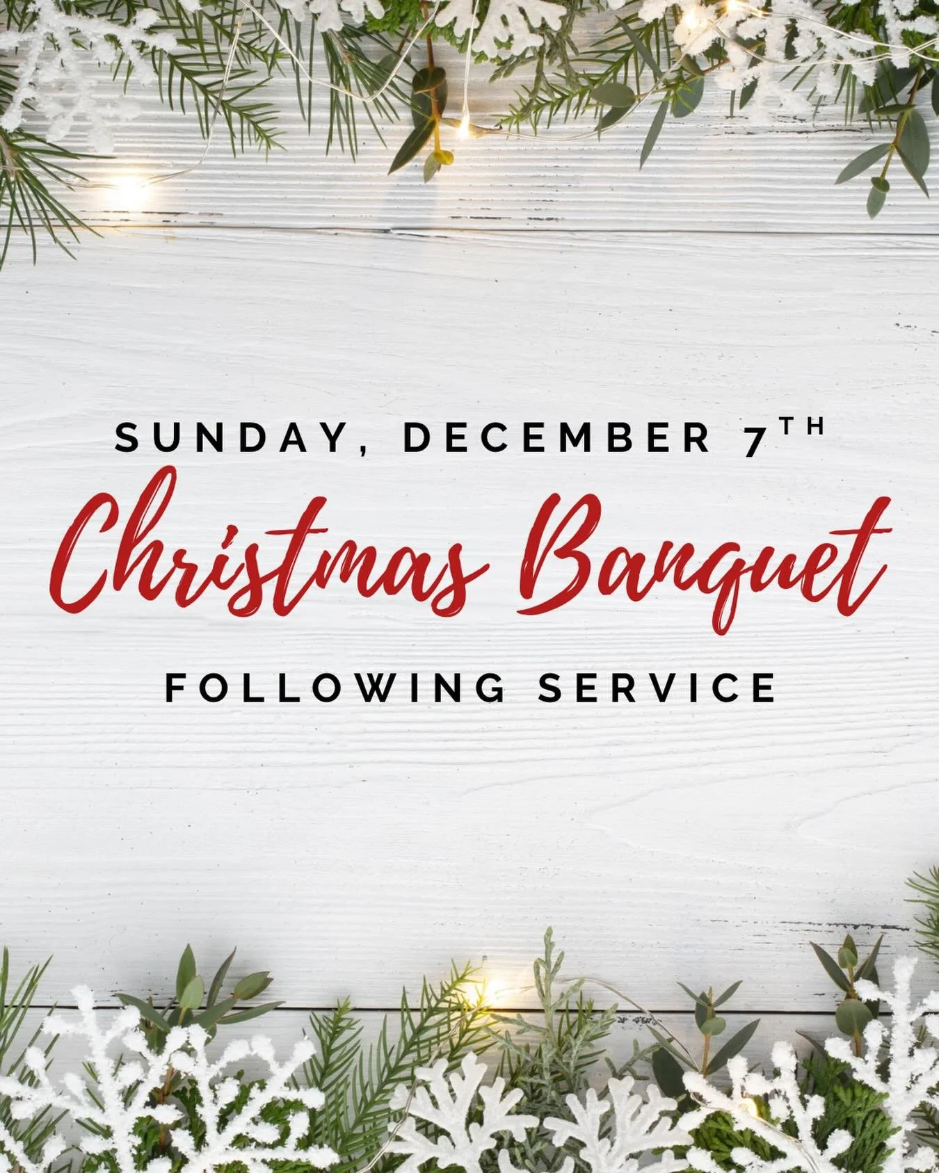 TODAY! We can&rsquo;t wait to worship with you AND fellowship afterwards at our Christmas Banquet! 🍴 It&rsquo;s going to be a great day at Grace Point. 🤍