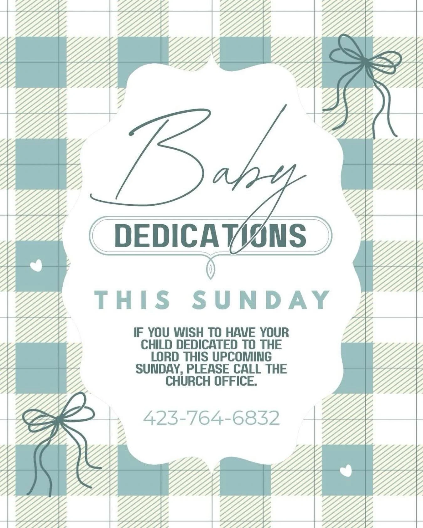 The Grace Point family is growing in all age groups! 🍼 If you&rsquo;d like to have your child dedicated this Sunday, please contact the church office. 🤍