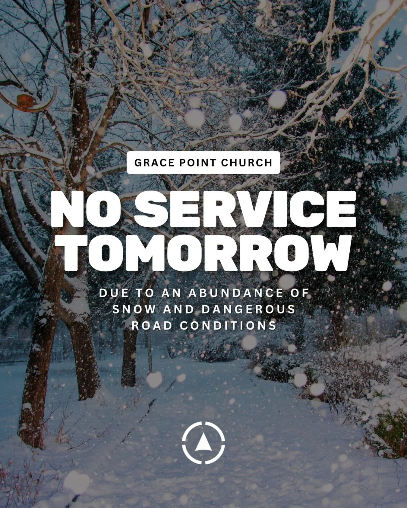 Well folks, looks like we&rsquo;ll be having church from home again tomorrow. ❄️

Invite His presence into your house - study, worship, dance - His power is the same no matter where you go! 🙌🏼 Stay safe and warm, family!