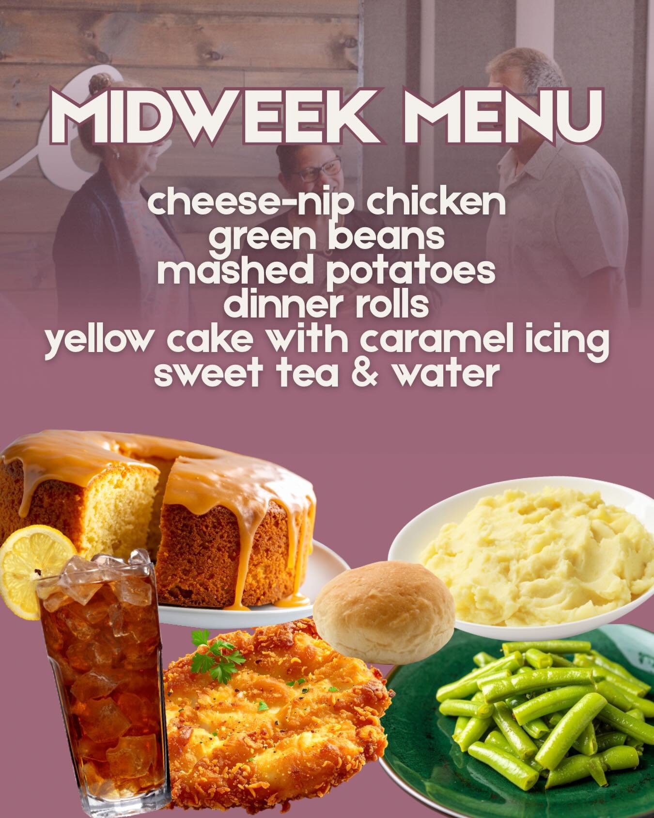 Midweek Meals are BACK and we can&rsquo;t wait for these extra opportunities to fellowship with you! 🙌🏼

Join us in the event center from 5:30-6:15pm to enjoy a meal together before heading to the sanctuary for worship. 

Remember, meals are suppor