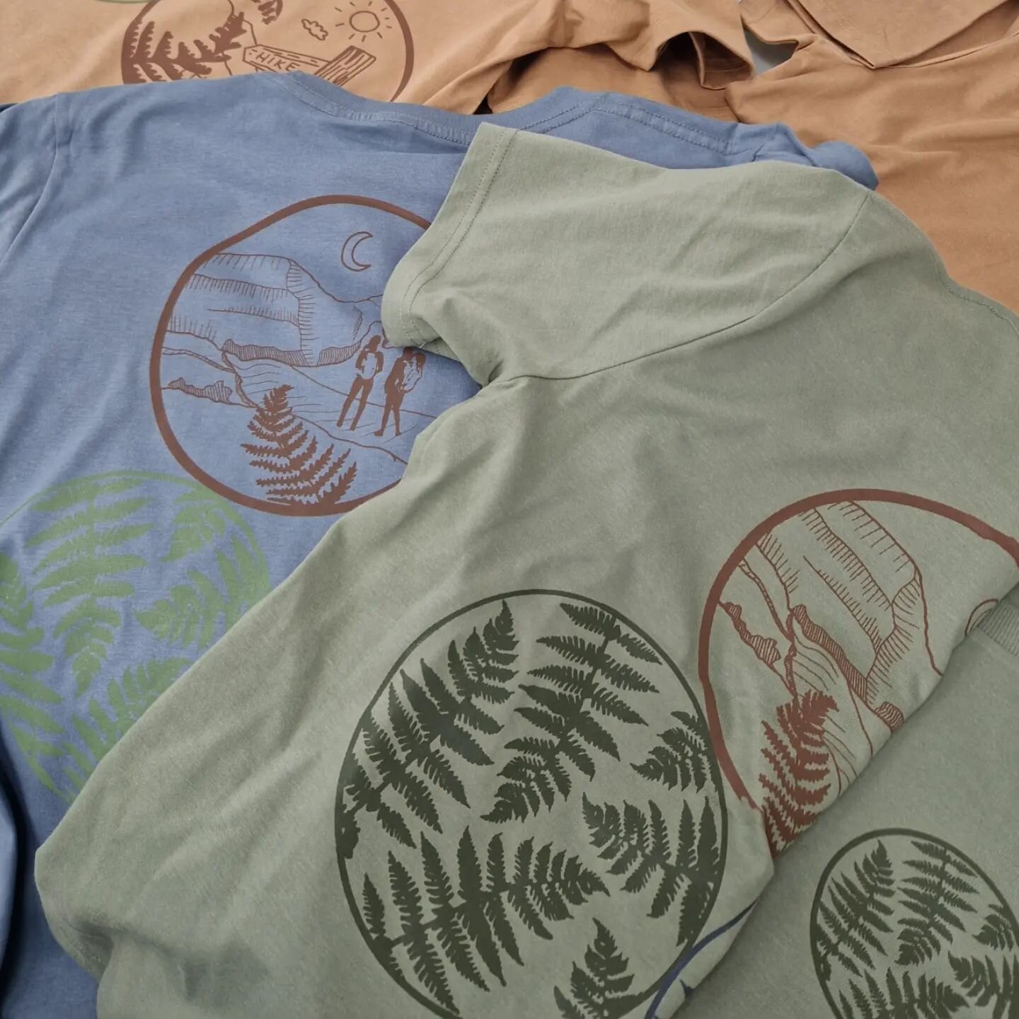 Sustainable screen printed t-shirts for my most recent project aimed at encouraging women into the outdoors!