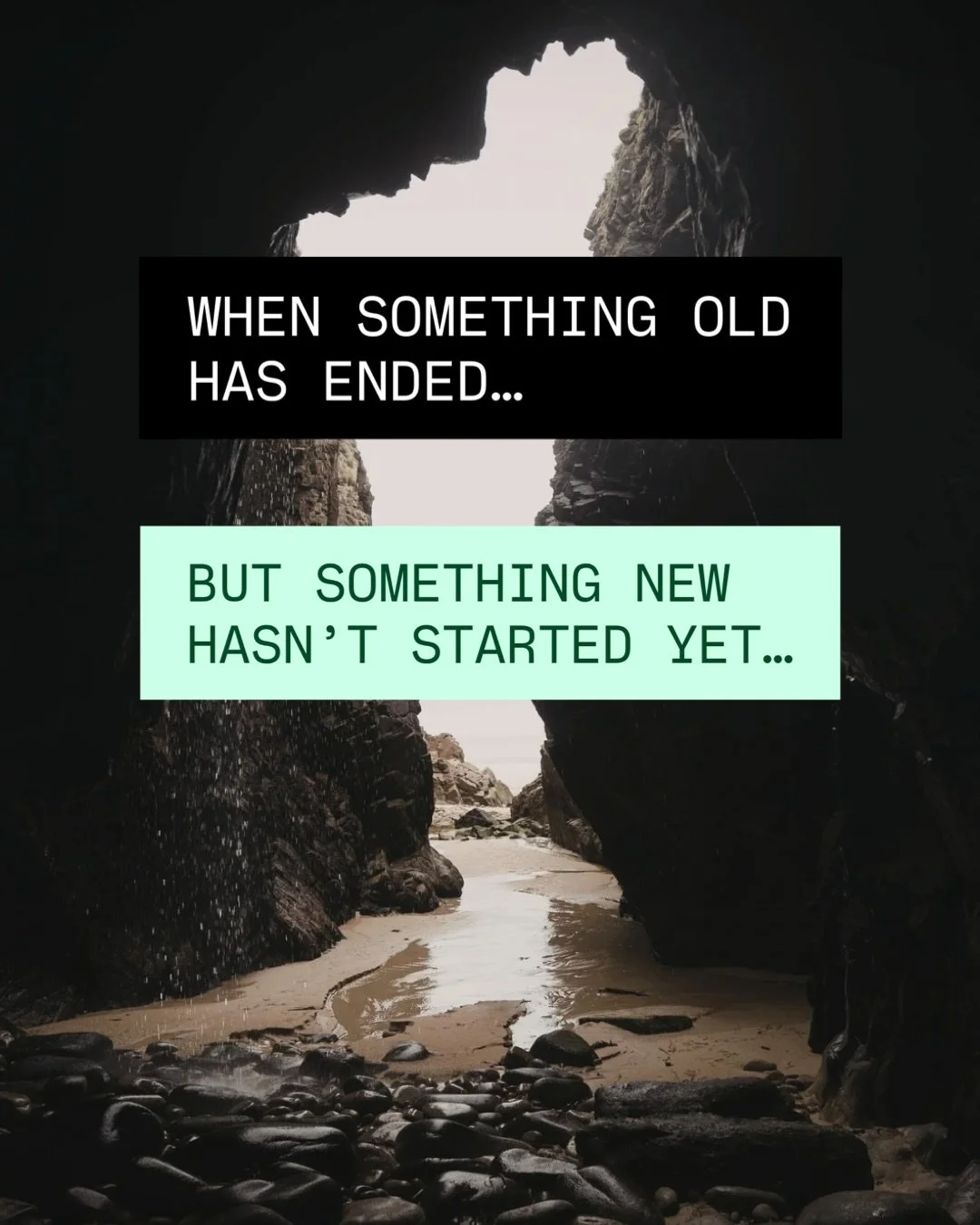 WHEN SOMETHING OLD HAS ENDED&hellip; 
BUT SOMETHING NEW HASN&rsquo;T STARTED YET&hellip;

It can feel empty&hellip; quiet&hellip; unclear&hellip; unknown&hellip; and refreshingly weightless&hellip;
Sacred emptiness&hellip;

Or uncomfortable as f*ck&h