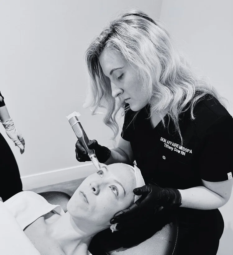 Tiffany Dow, RN performing SkinPen microneedling at Skin Affaire MedSpa in Excelsior Springs, MO
