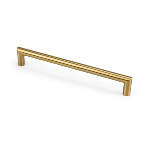 Avry Contemporary Cabinet Pull in hollow champagne gold stainless steel, 128 mm