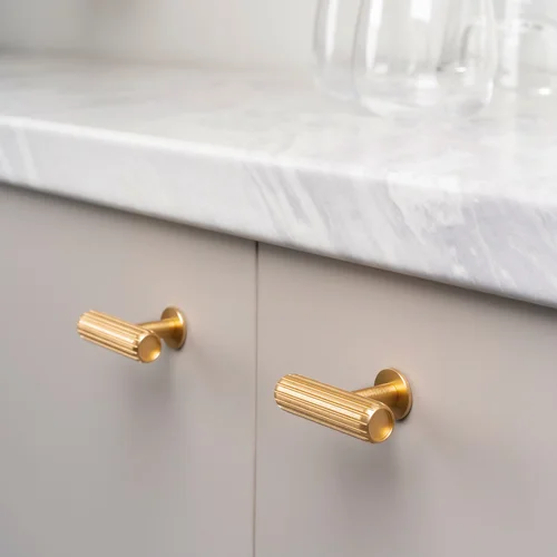 Rille Cabinet Pull by Viefe in brushed black, 55 mm