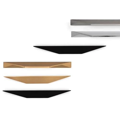Cutt Cabinet Pull by Viefe in dark brass, 128 mm