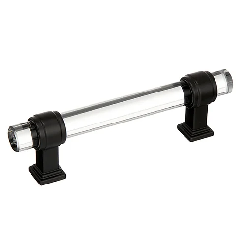 Glacio Cabinet Pull by Amerock in clear and black bronze, 96 mm