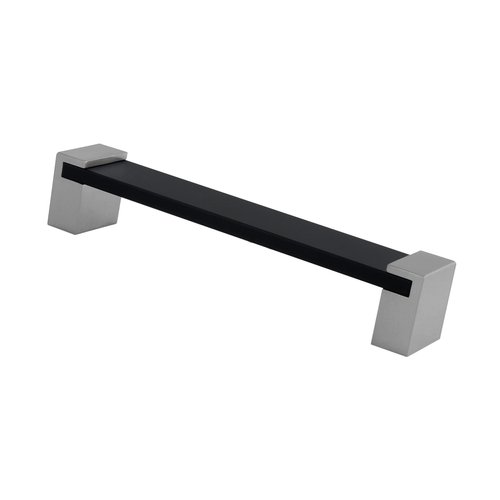 Bench Cabinet Pull in brushed nickel and matte black, 128 mm