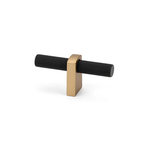 Luca Knurled Cabinet T-Knob by Citterio Giulio in cocoa bronze