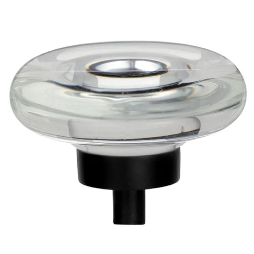Glacio Cabinet Knob by Amerock in clear and black bronze