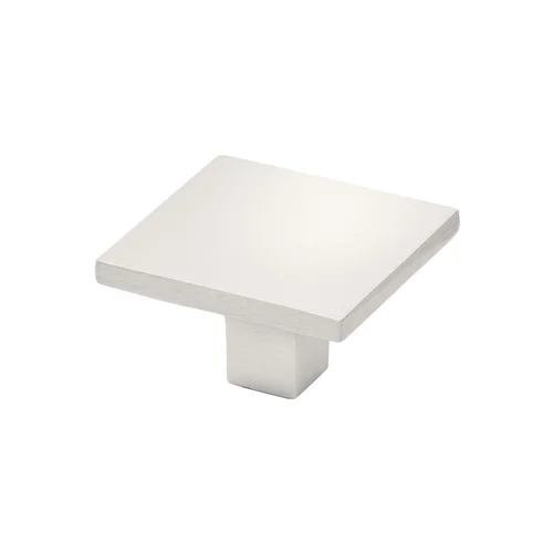 Quadra Contemporary Cabinet Knob in brushed satin nickel