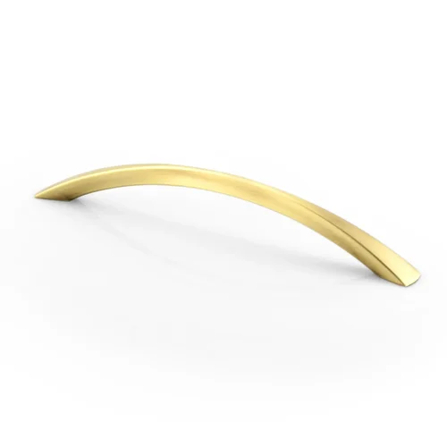 Lauro Contemporary Cabinet Pull in brushed brass, 128 mm