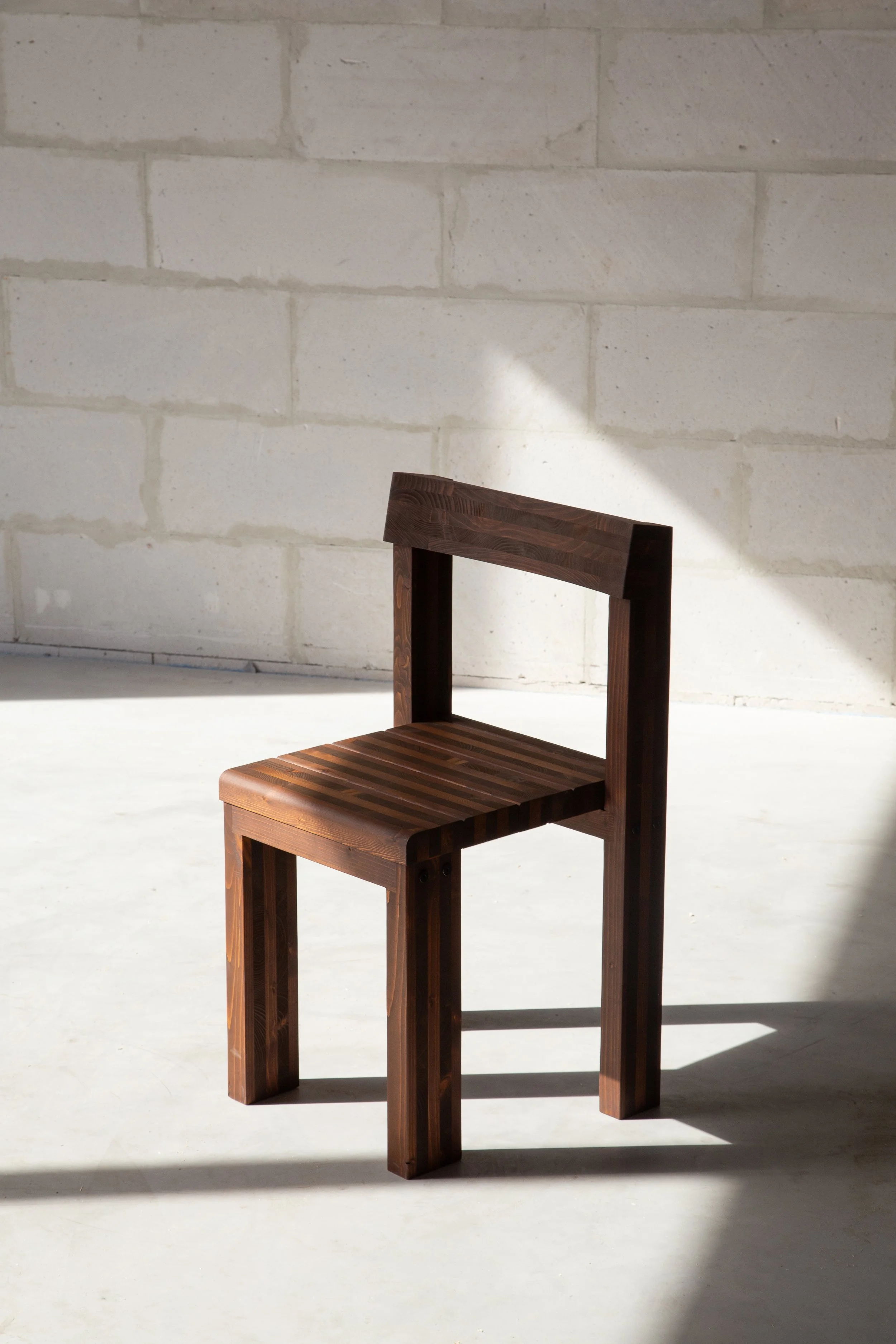 A split image showing a real wooden side table on the left and a pencil sketch of the same table on the right.