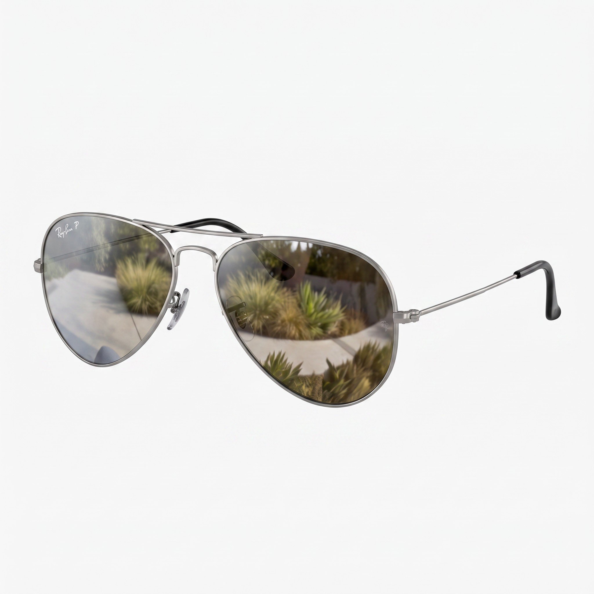 Ray Ban Polarized Mirrored Aviator Sunglasses RB3025 Silver