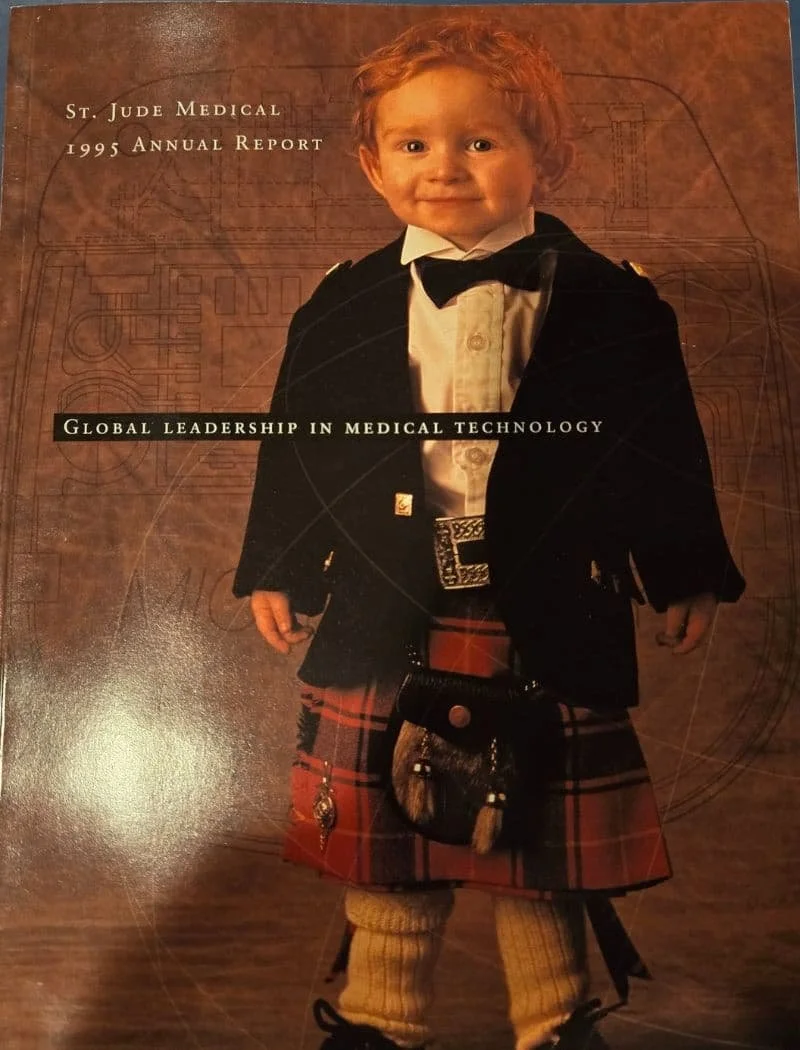 Cover of the 1995 St. Jude Medical Annual Report — the corporate nonprofit annual report donor engagement story that showed consultant Kristin Beltaos the lasting power of storytelling