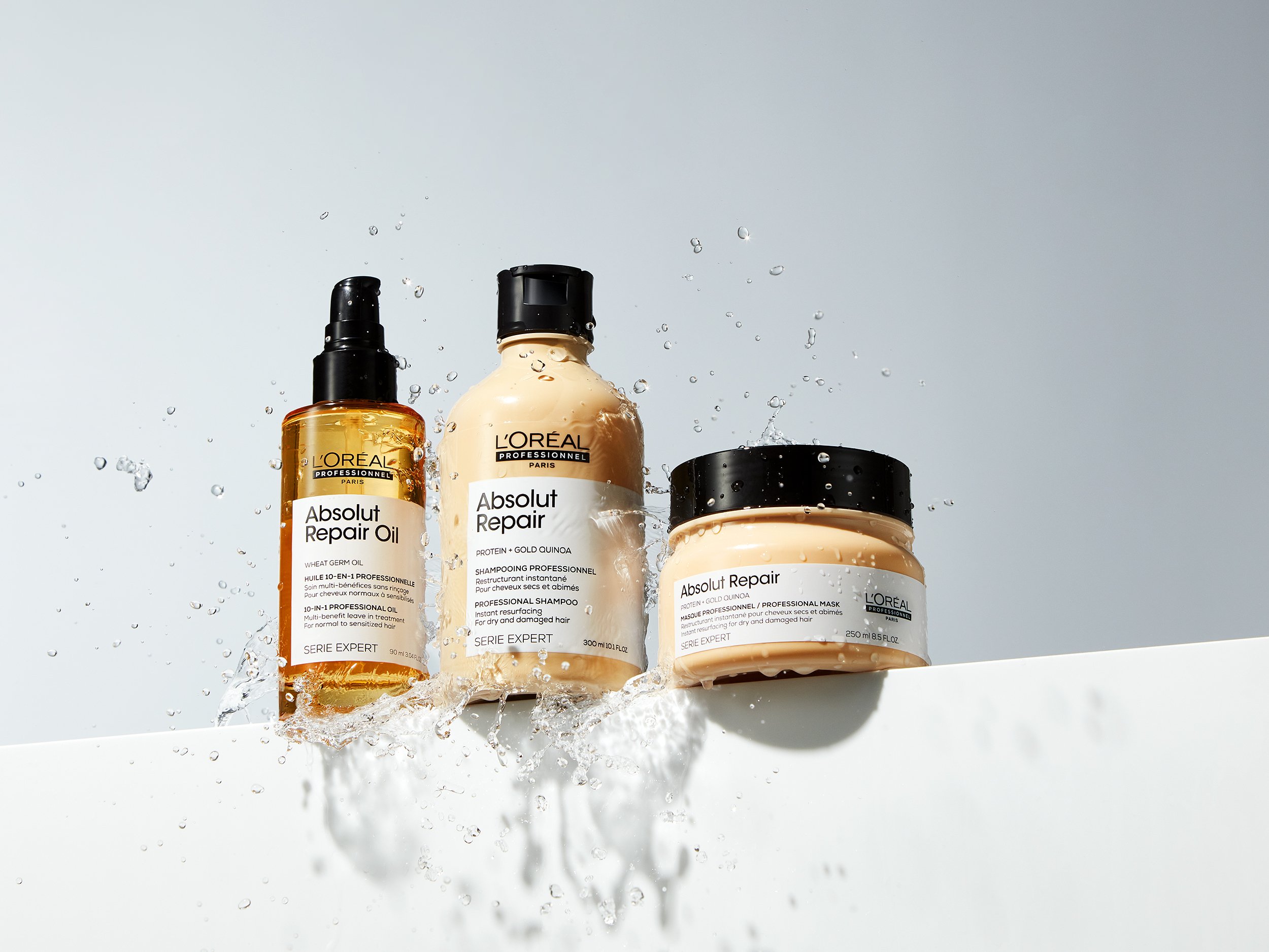 L'Oreal Absolut Repair haircare range photographed by Simon Lyle Ritchie