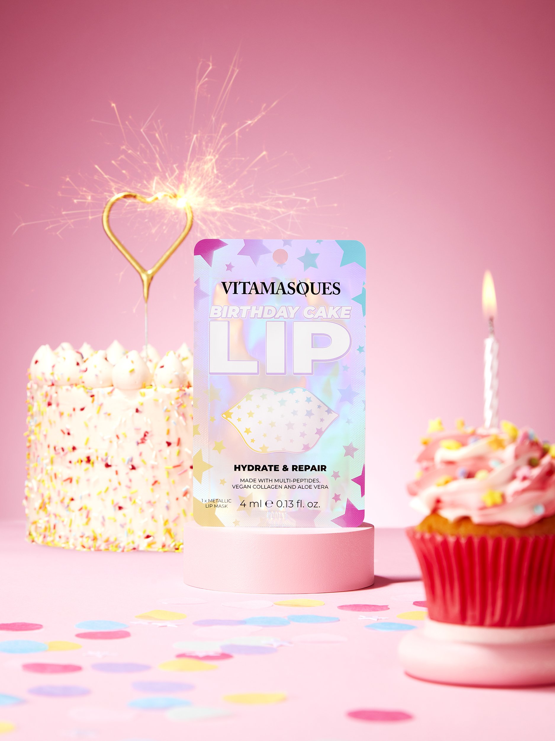 Vitamaques Birthday Cake Lip Mask - photography by Simon Lyle Ritchie