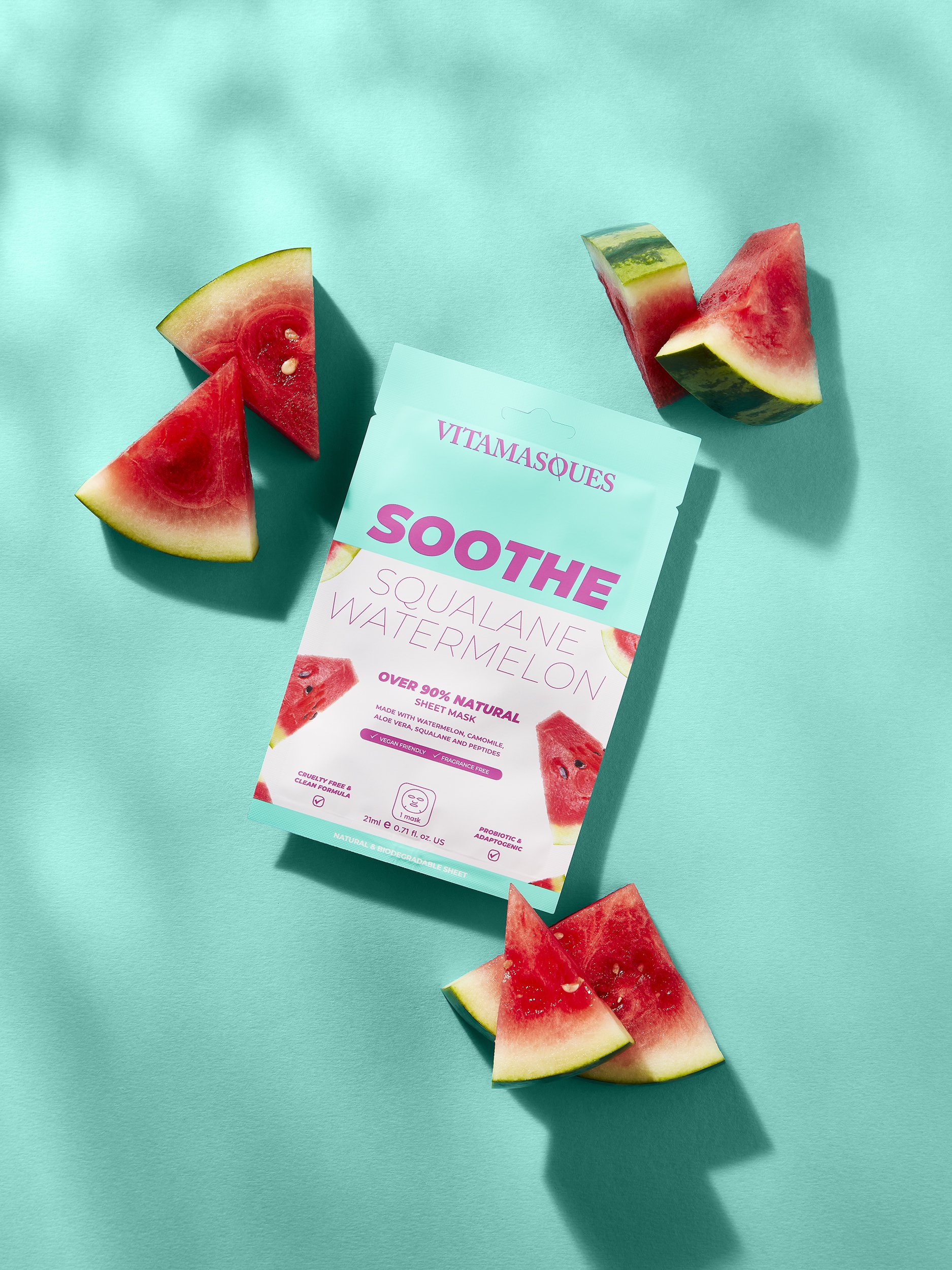 Vitamaques Soothe Squalane Watermelon Mask - photography by Simon Lyle Ritchie