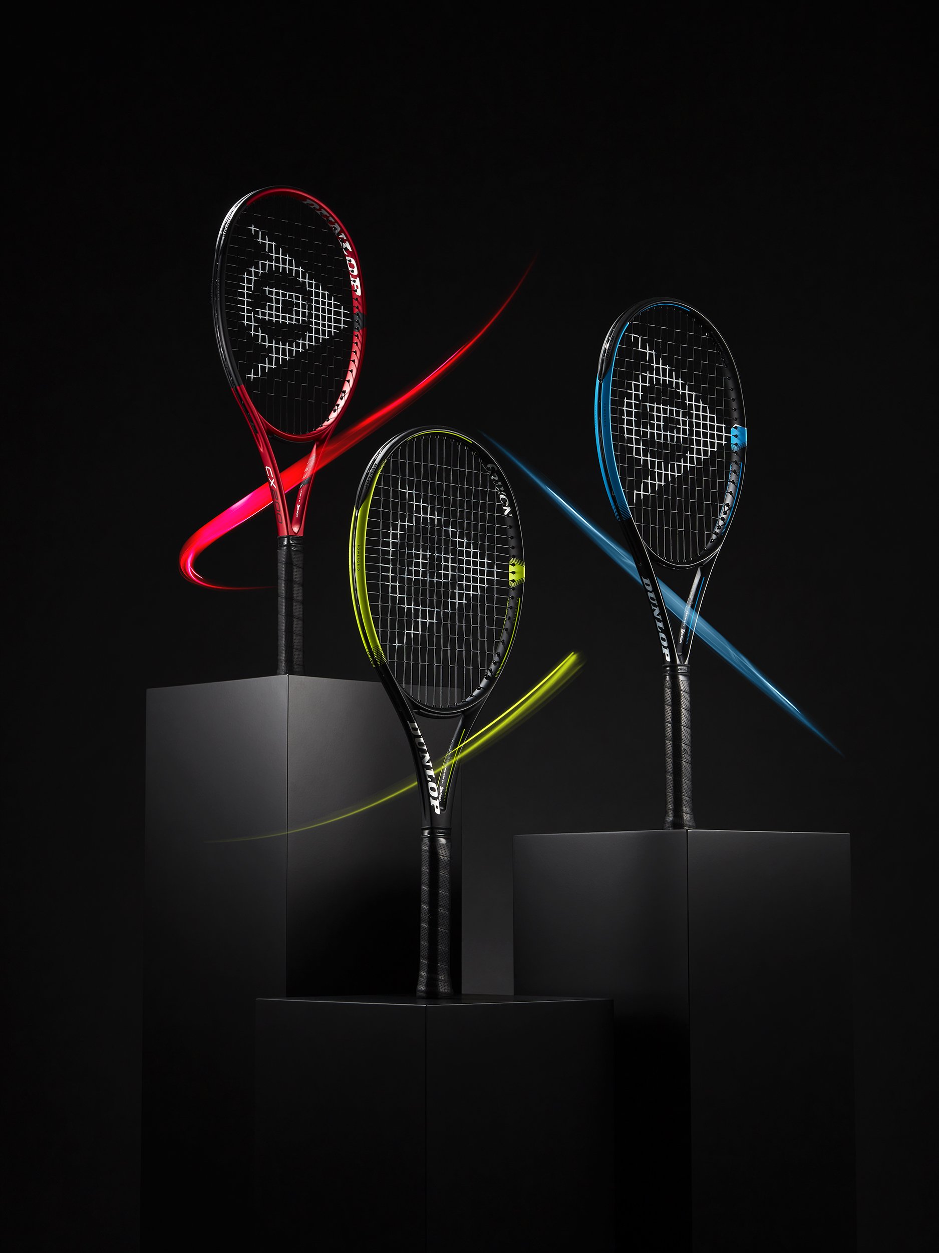 Dunlop Tennis Racket Group - Advertising Photography by Simon Lyle Photography