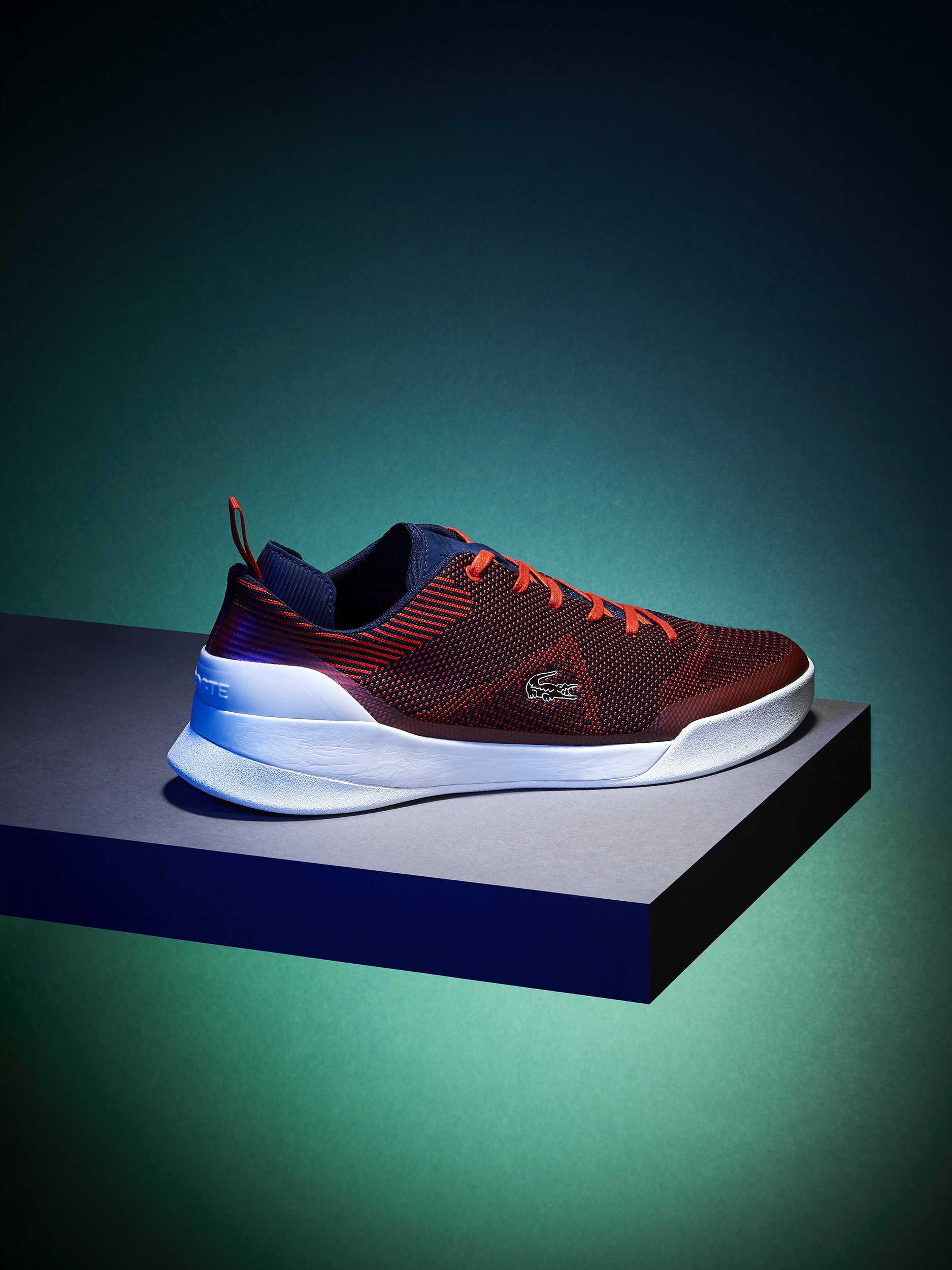 Lacoste Men's Trainers in Red - product photography by Simon Lyle Ritchie