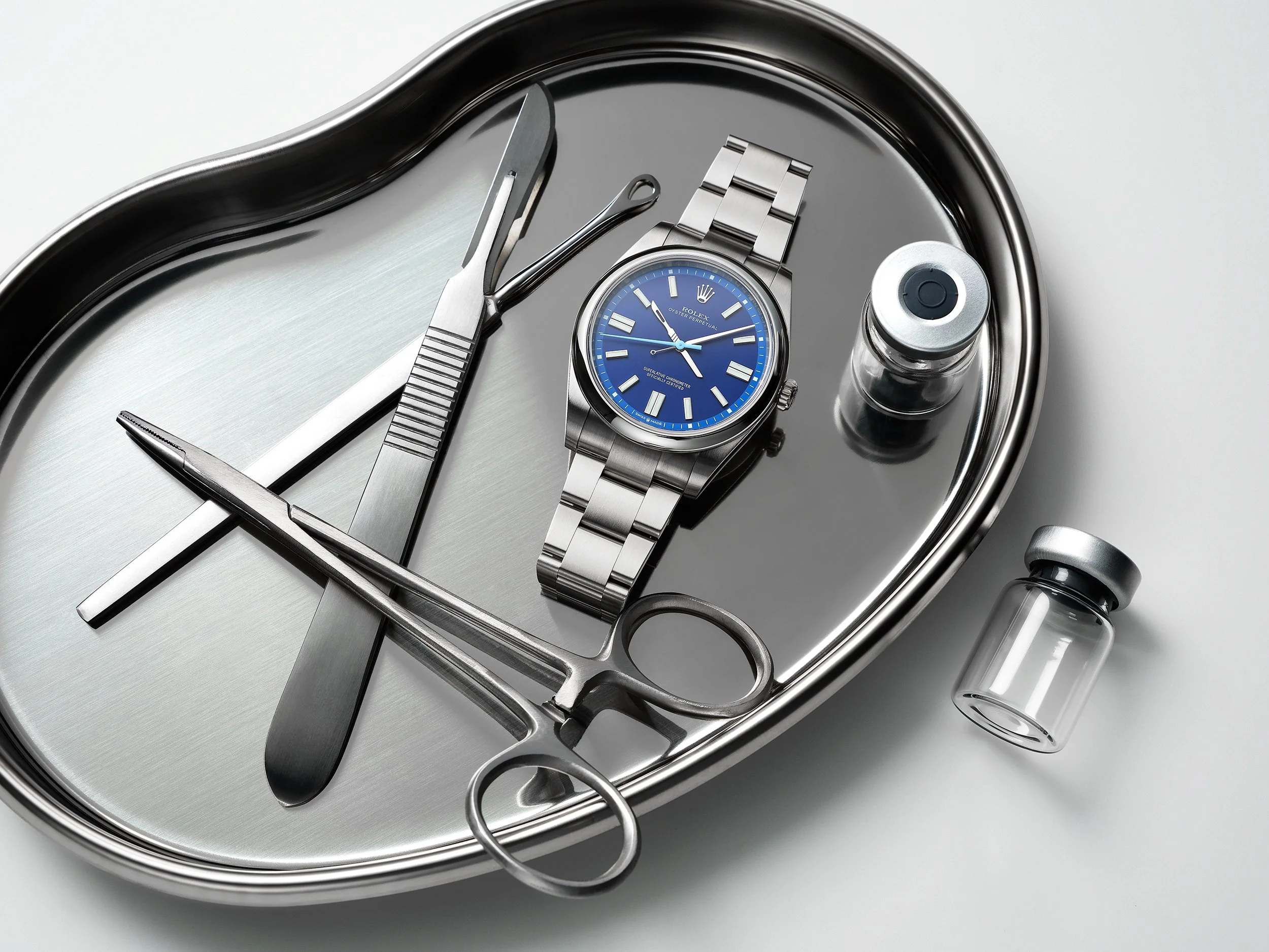 Bespoke Surgical Rolex Oyster Perpetual - advertising watch photography by Simon Lyle Ritchie