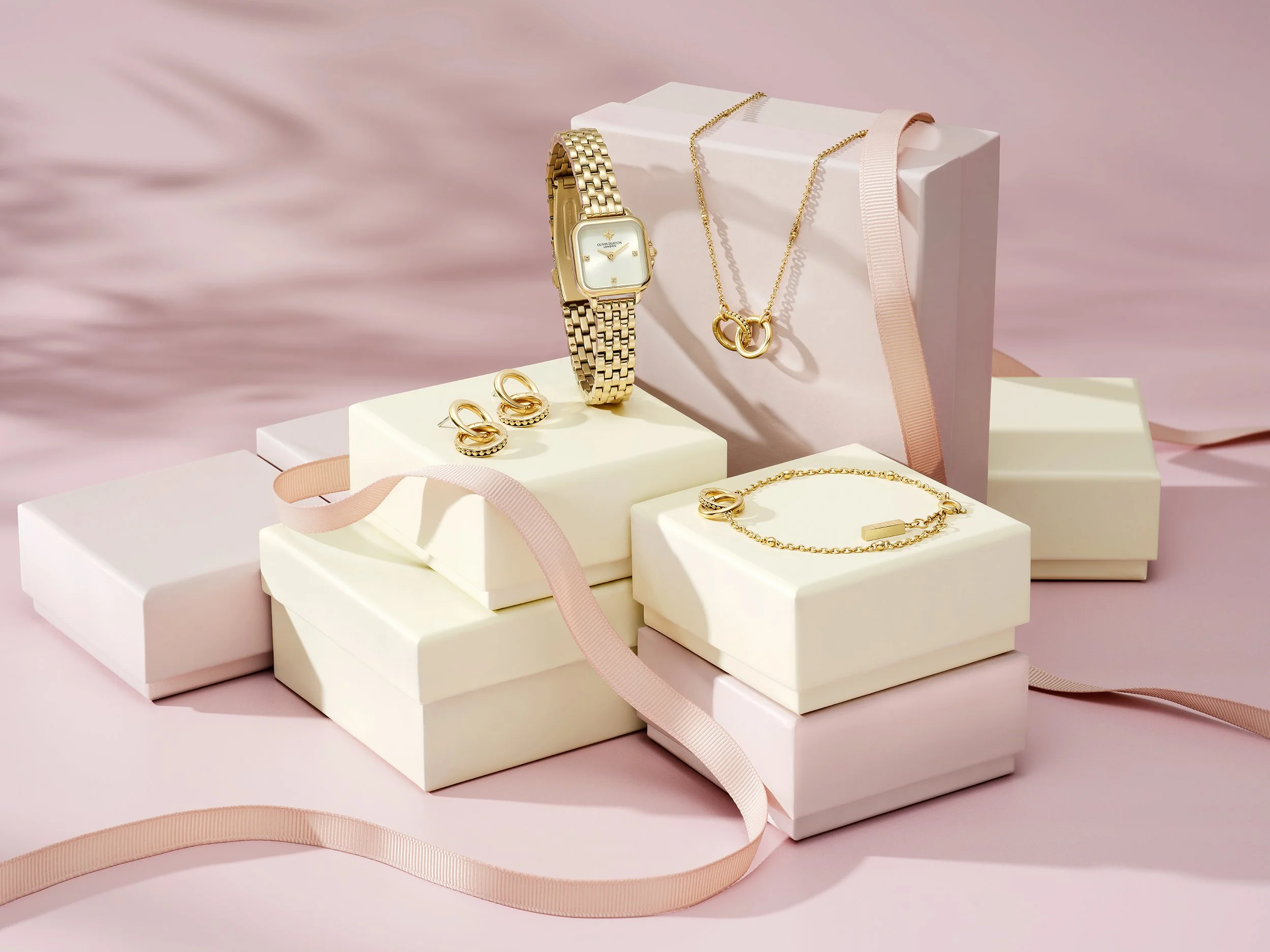 Olivia Burton jewellery and watch set photographed by London based still life photographer Simon Lyle