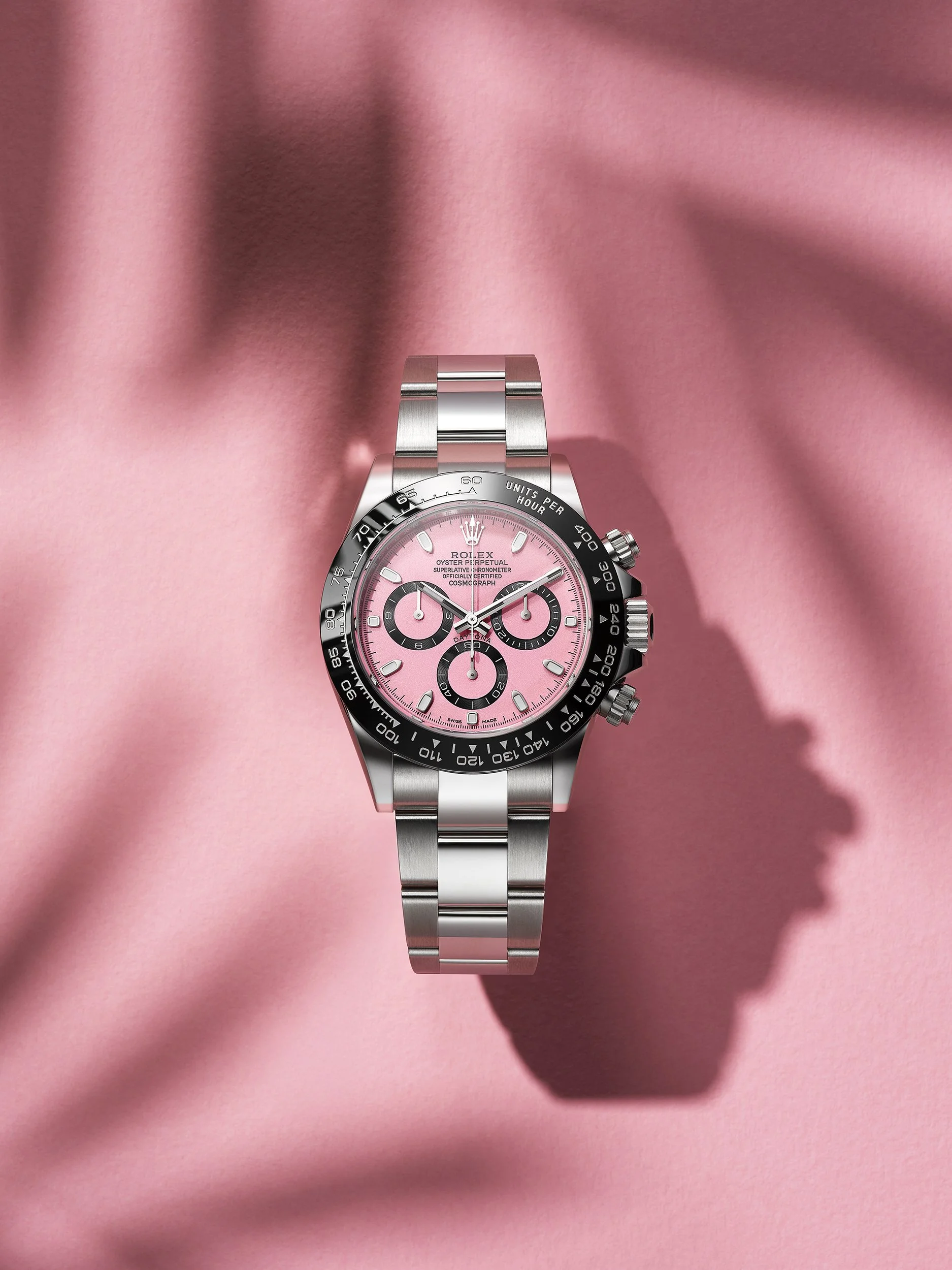 Bespoke Pink Rolex Oyster Perpetual - watch photography by Simon Lyle Ritchie
