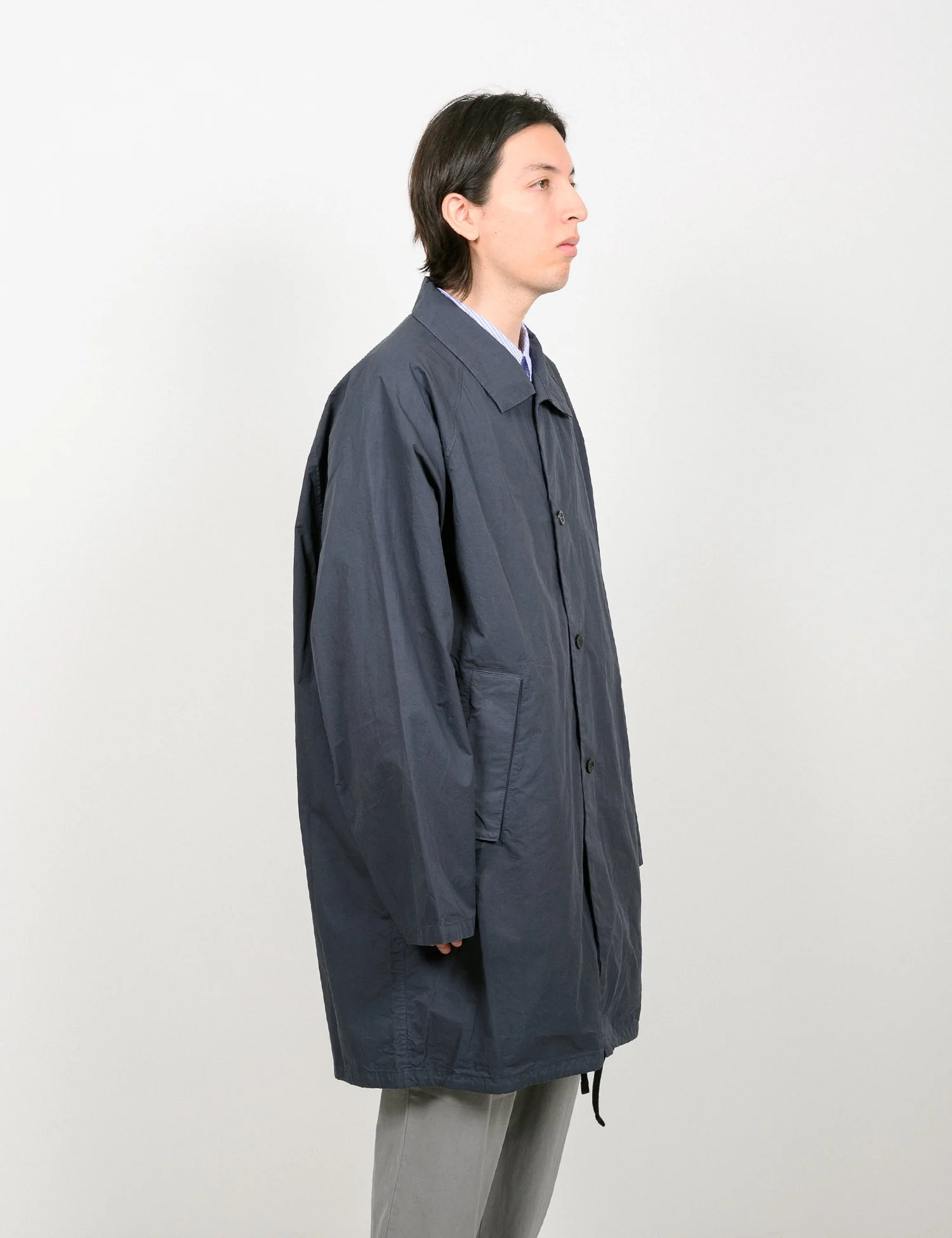 Still By Hand - BAL Collar Coat (Blue Gray) — EQUIPMENT