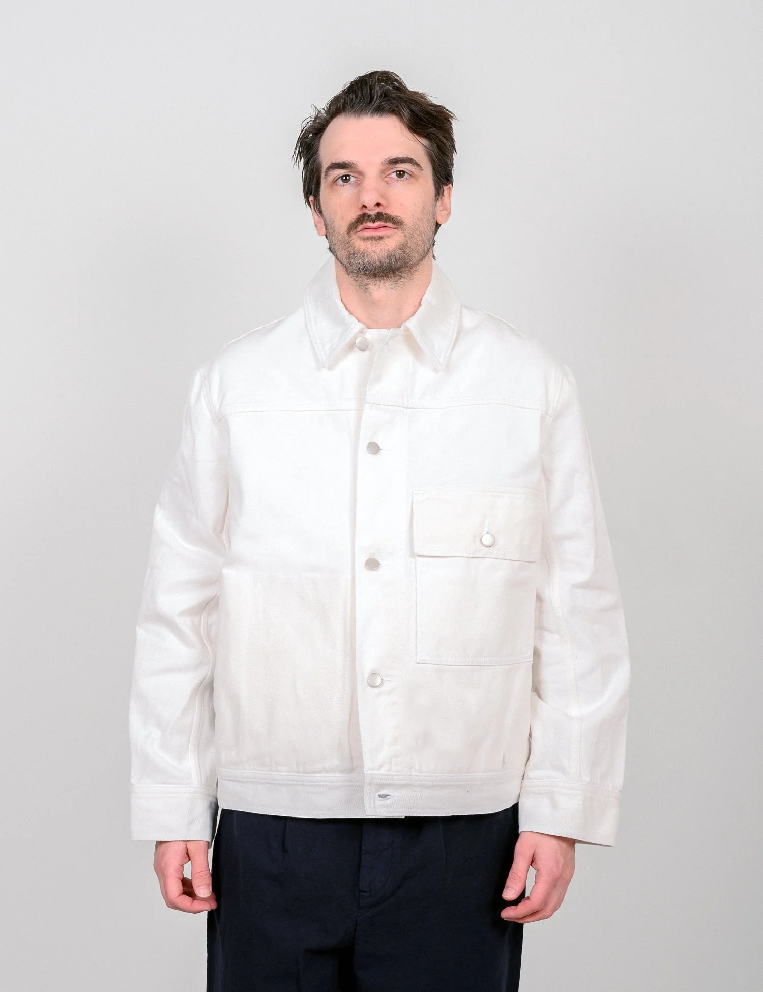 Studio Nicholson - Lazar Denim Jacket (Ivory) — EQUIPMENT 