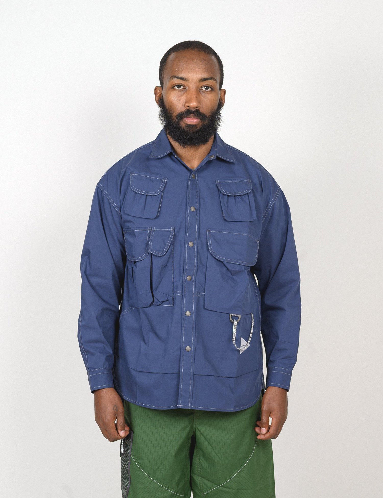 And Wander - Multi Pocket Shirt (Blue) — EQUIPMENT