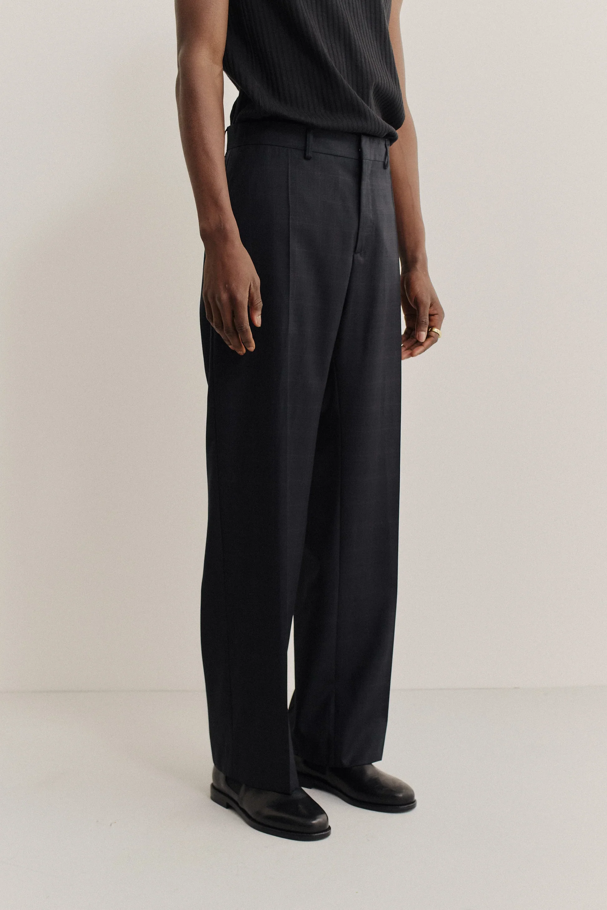 A Kind of Guise - TAILORED WIDE TROUSERS (CHECKERED BLACK)