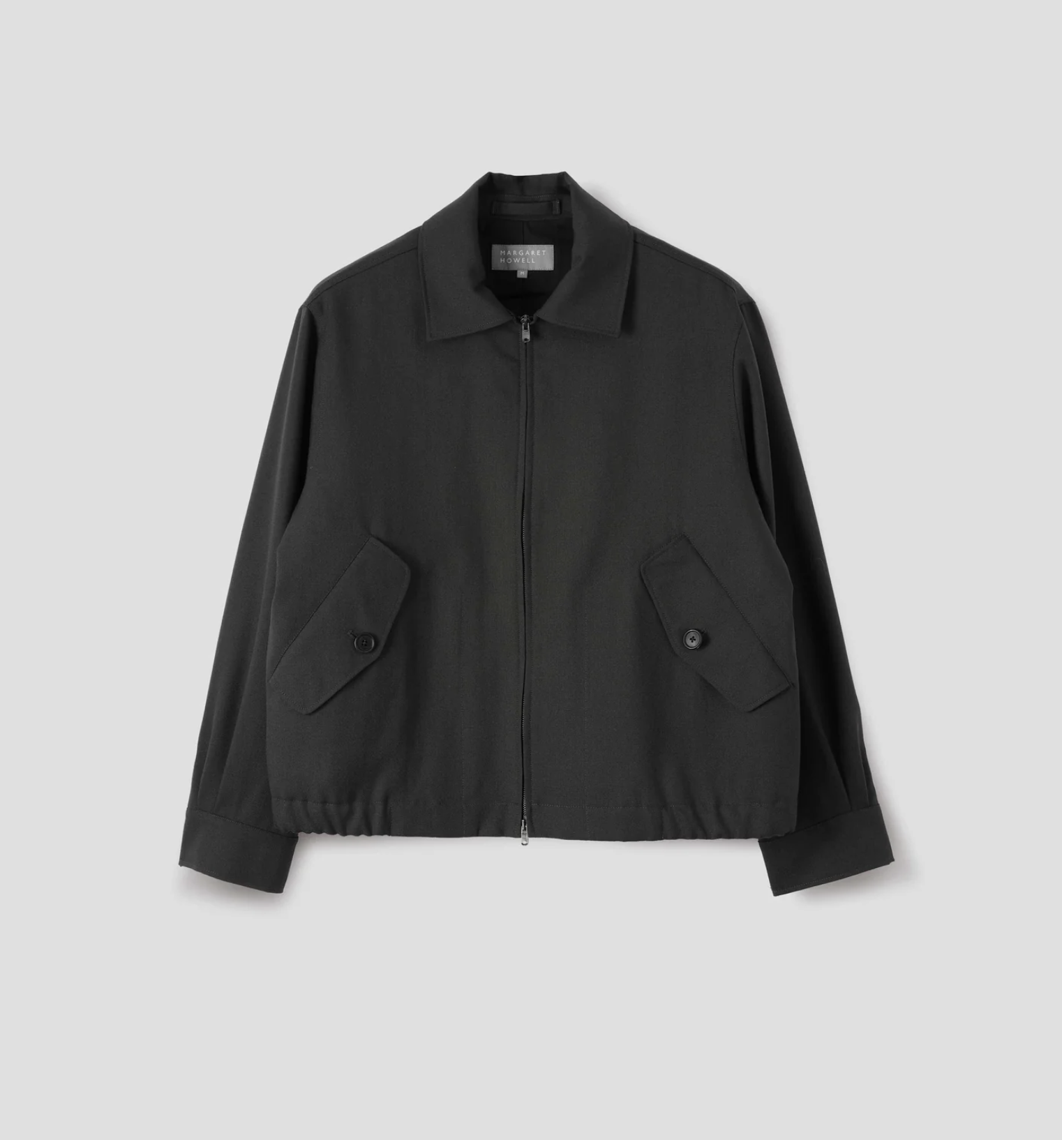 Margaret Howell - ZIP THROUGH BOMBER JACKET DOUBLE TWISTED WOOL (PEWTER)