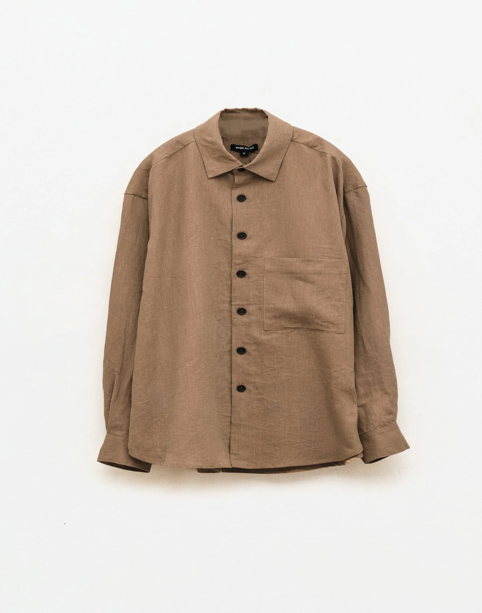Evan Kinori - BIG SHIRT TWO LINEN WASHI TWILL (FADED OCHRE)