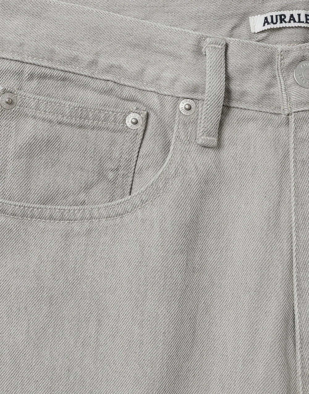 Auralee - FADED HARD TWIST DENIM 5P PANTS (LIGHT GRAY) — EQUIPMENT