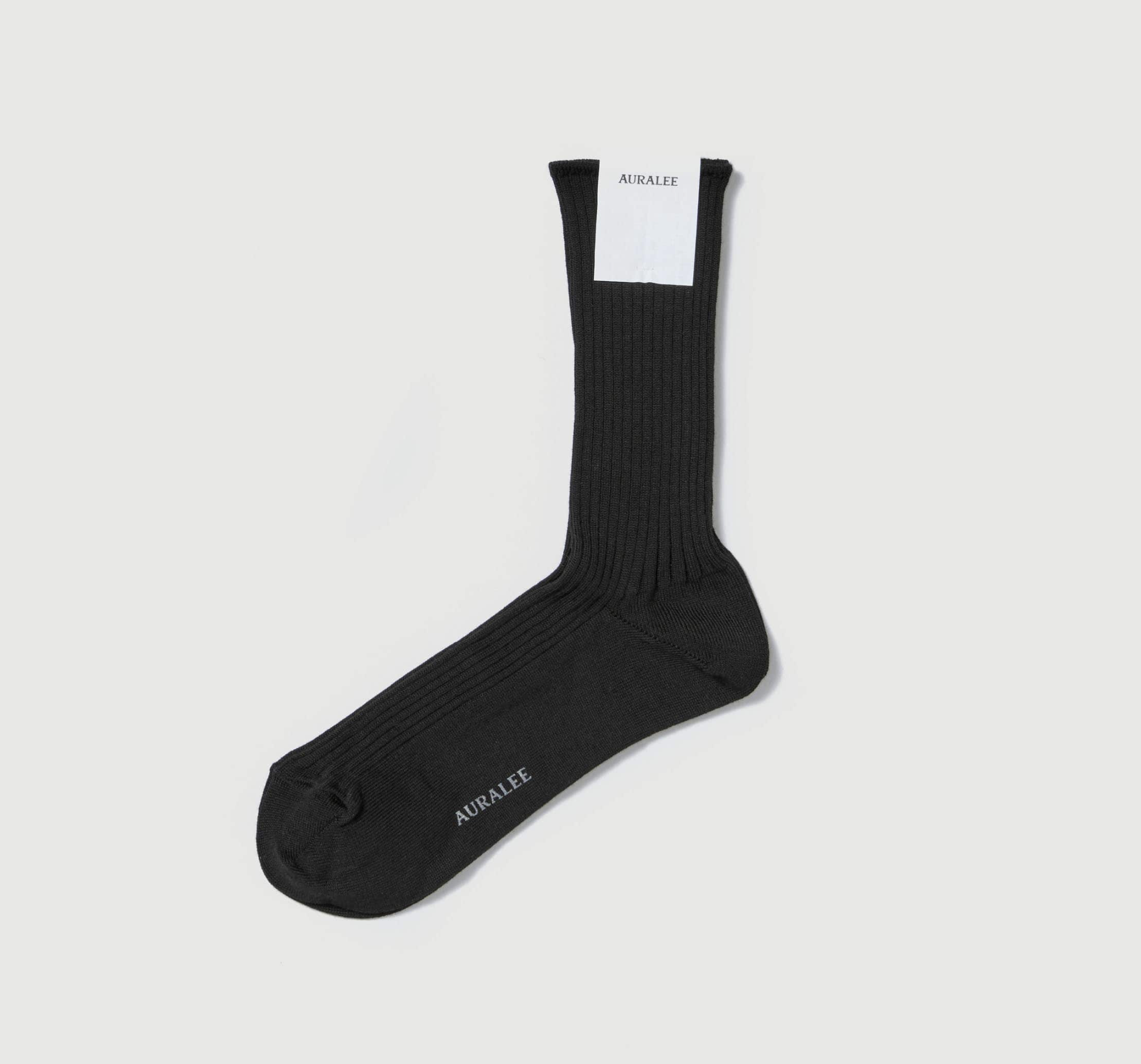 Auralee - GIZA HIGH GAUGE SOCKS (BLACK)