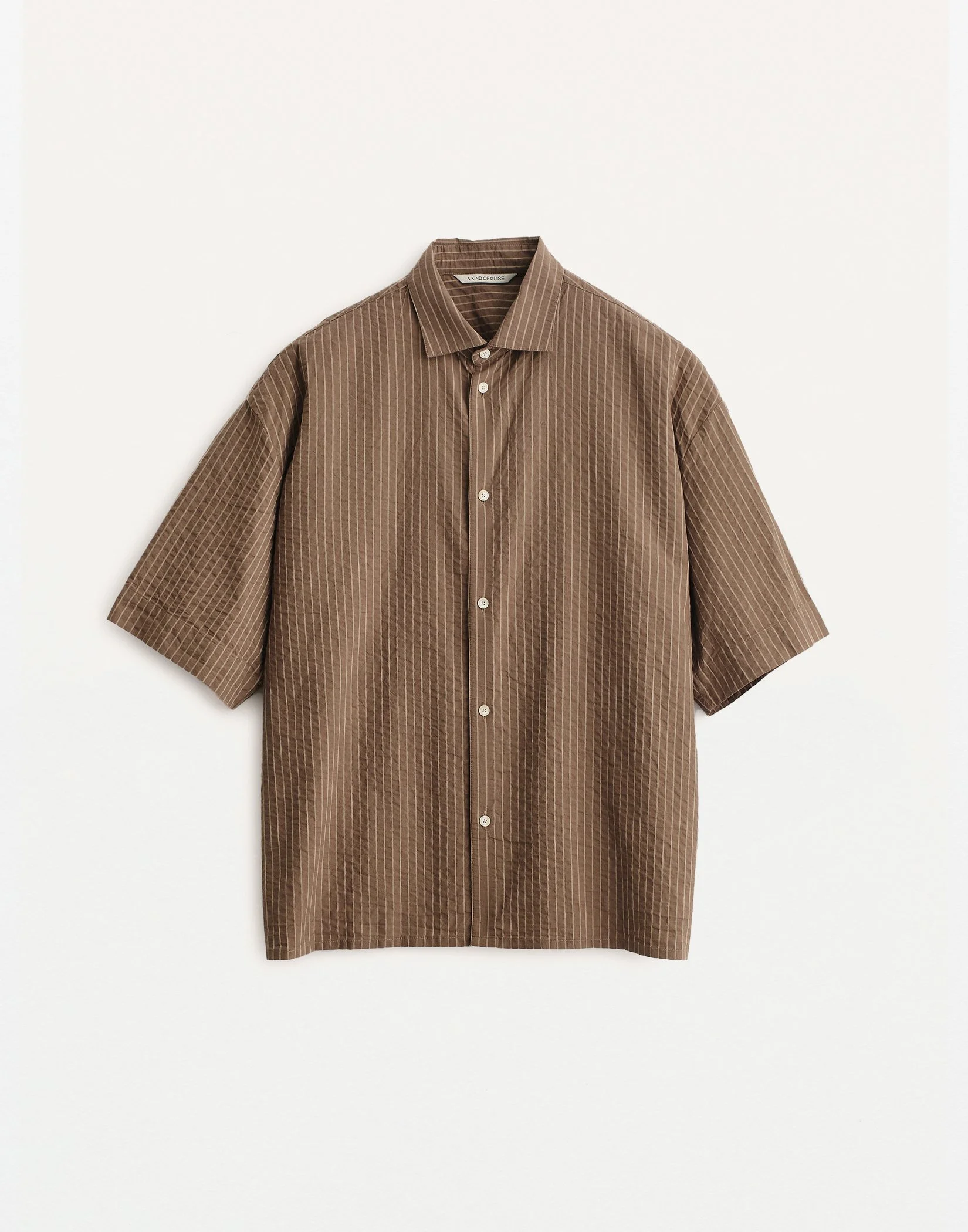 A Kind of Guise - BANTU SHIRT (COCOA SEERSUCKER STRIPE)