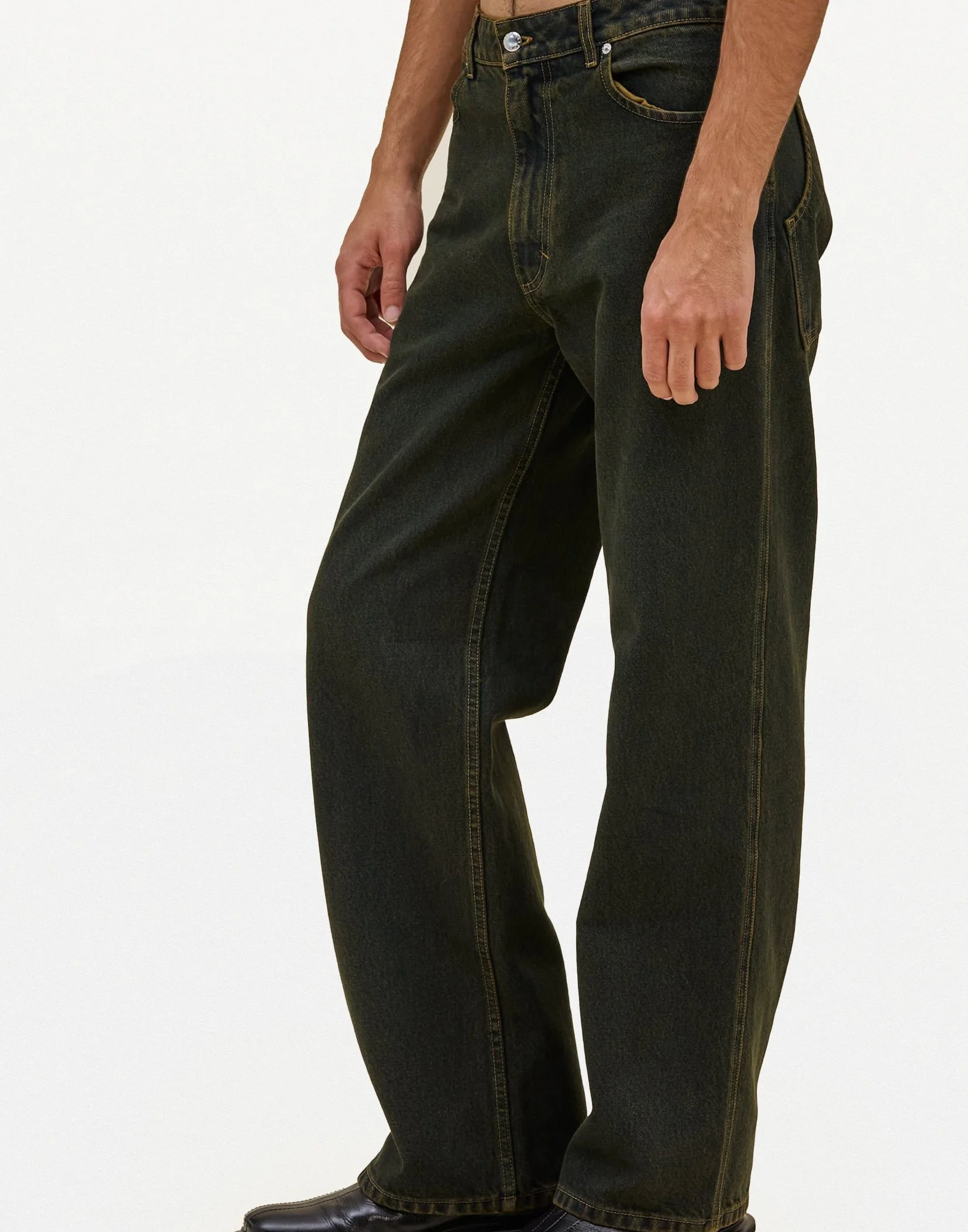 Eckhaus Latta - Wide Leg Jean (Moss)