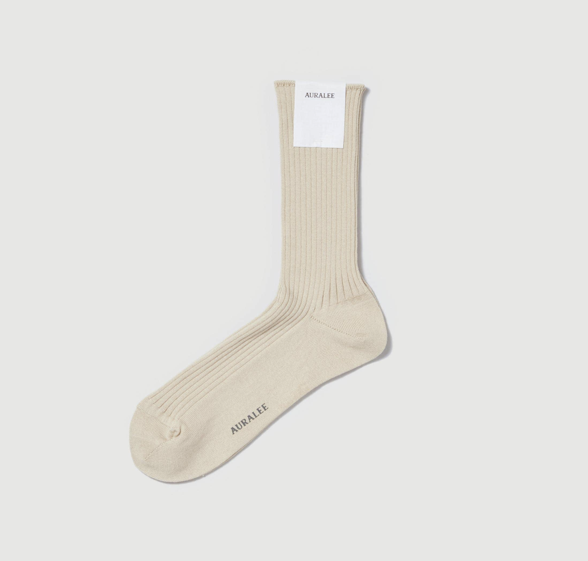 Auralee - GIZA HIGH GAUGE SOCKS (BEIGE)