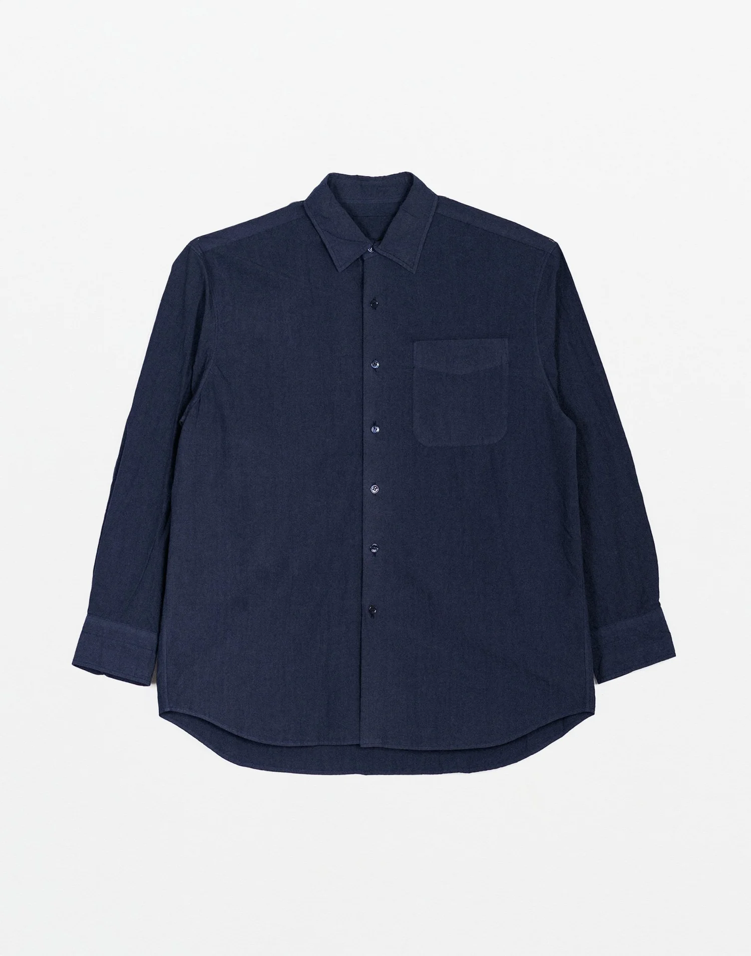 Yoko Sakamoto - Regular Collar Shirt (Navy) — EQUIPMENT